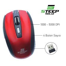 Steep Solid ST-WM02K Optik Kablosuz Wireless Mouse (Kırmızı)