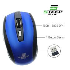 Steep Solid ST-WM02M Optik Kablosuz Wireless Mouse (Mavi)
